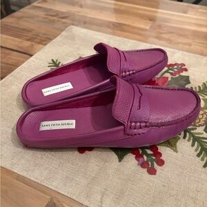 Saks Fifth Avenue Women's purple slip ons Mules